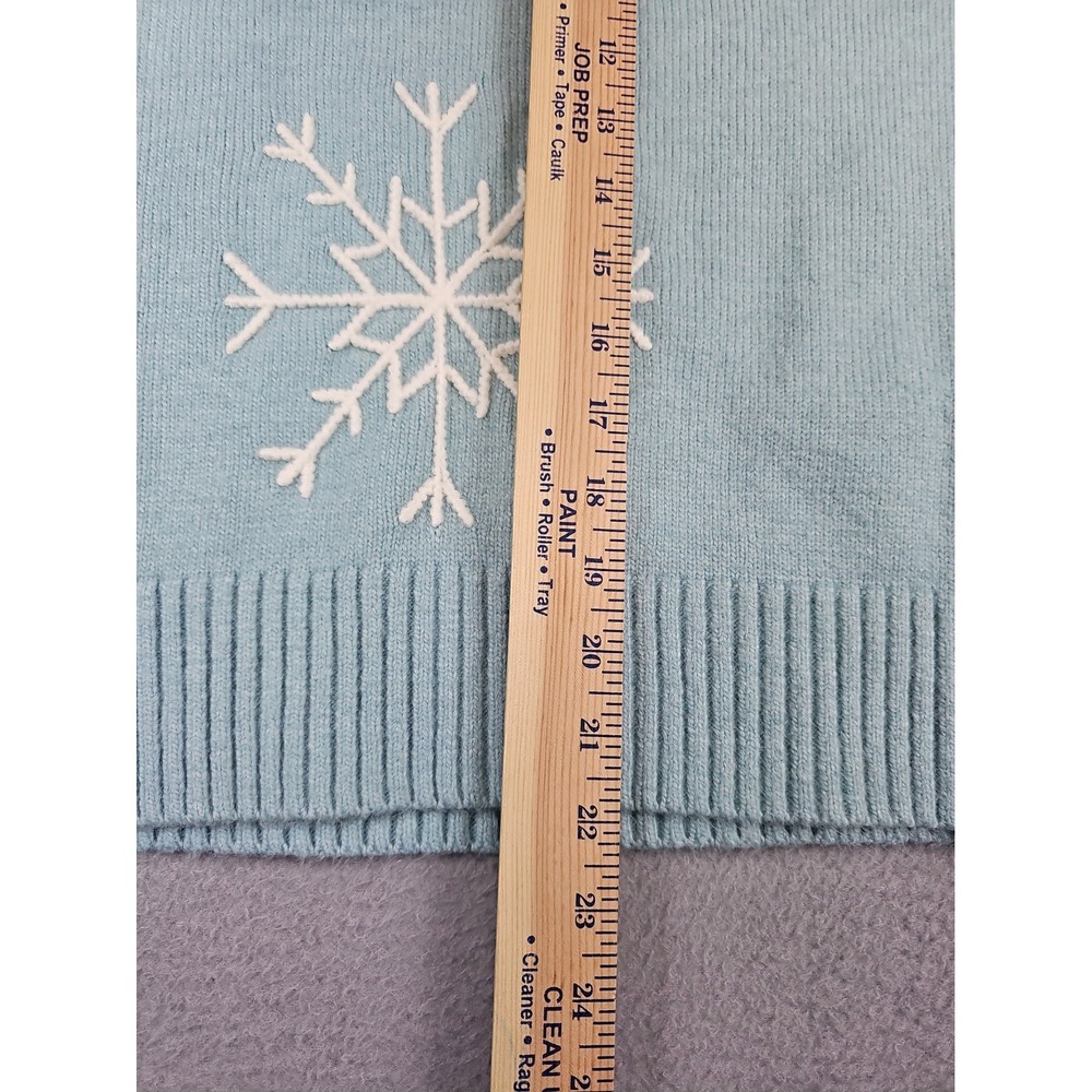 Sundance Light Blue Sweet Snowflake Turtleneck Sweater Women's Size Medium - Picture 8 of 11